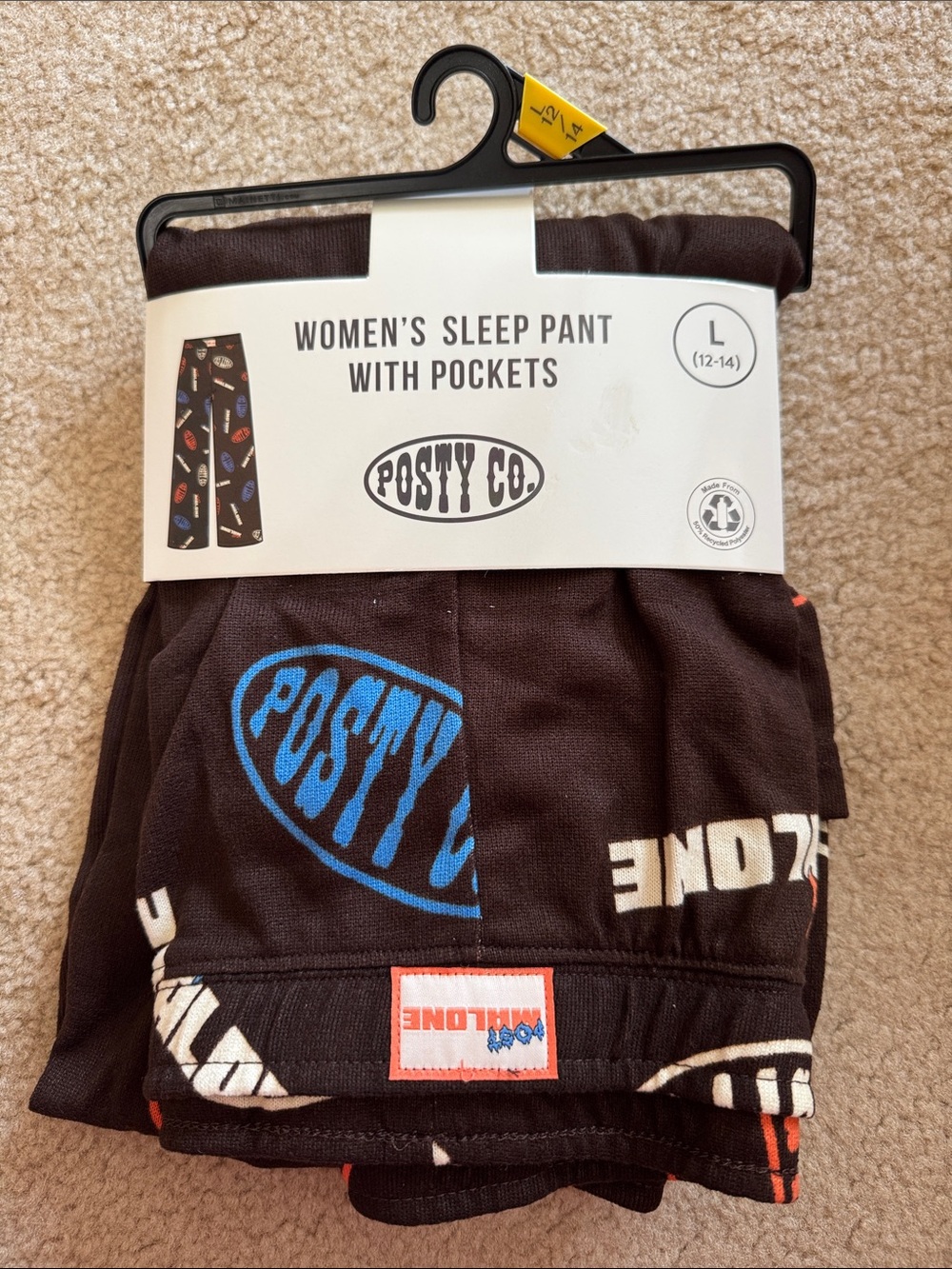 Women's Brown Logo Sleep Pants with Pockets